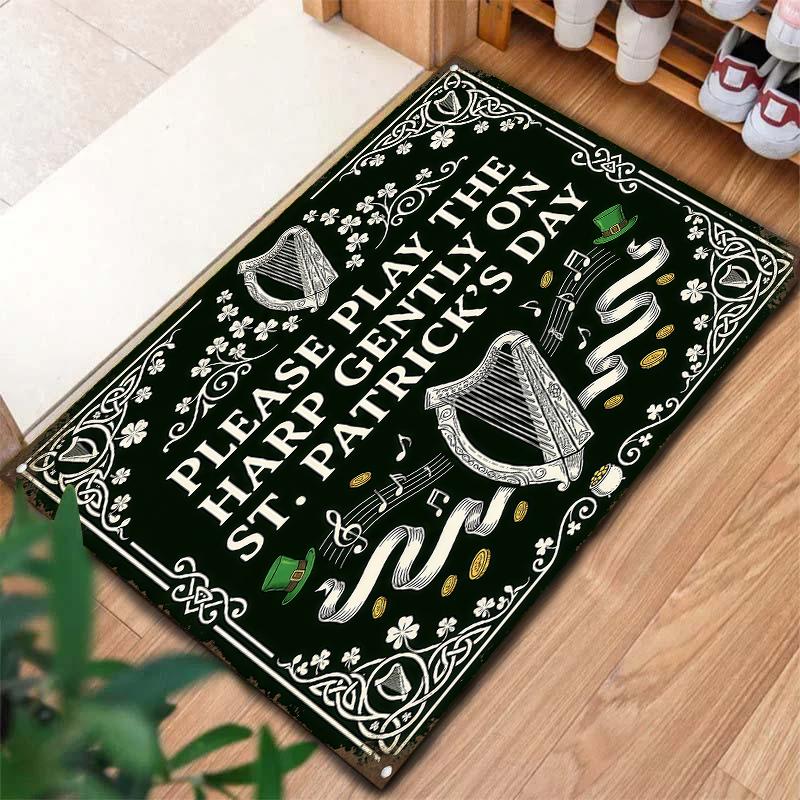 St.Patrick's Day cloverPattern Square Carpet,Area Rug,Carpet Rug for Living Room Bedroom Sofa Playroom Decor,Non-slip Floor Mat,Holiday Birthday Gifts