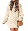 Women's Oversized Cable Knit Sweater In Multiple Colors - Gray, Brown, Burgundy, White, Black