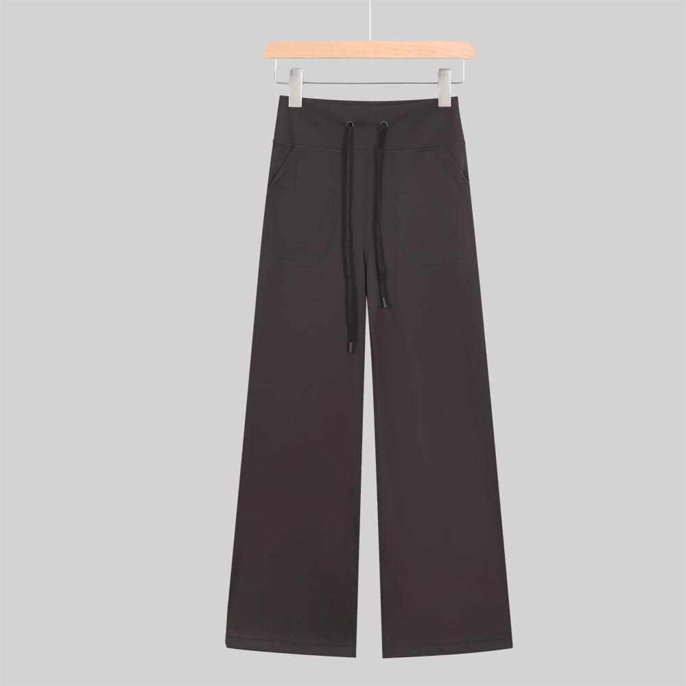 

Lulu-Inspired High Waist Yoga Pants - Drawstring Straight Leg with Loose Drape for Casual Sports XXL/10