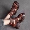 Summer 2025 New Style Women's Thick-soled Anti-slip Hollowed-out Ankle Boots Roman Shoes Open-toe High-top Women's Sandals