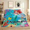 Custom Name Undersea Adventure Flannel Blanket Throw Blanket Soft Warm Sofa Bed Home Decor Unique Gift
