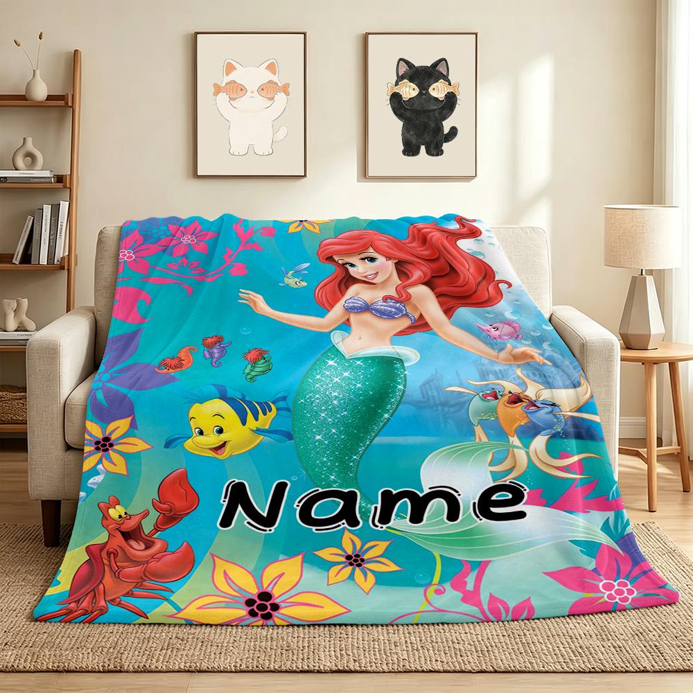 Custom Name Undersea Adventure Flannel Blanket Throw Blanket Soft Warm Sofa Bed Home Decor Unique Gift