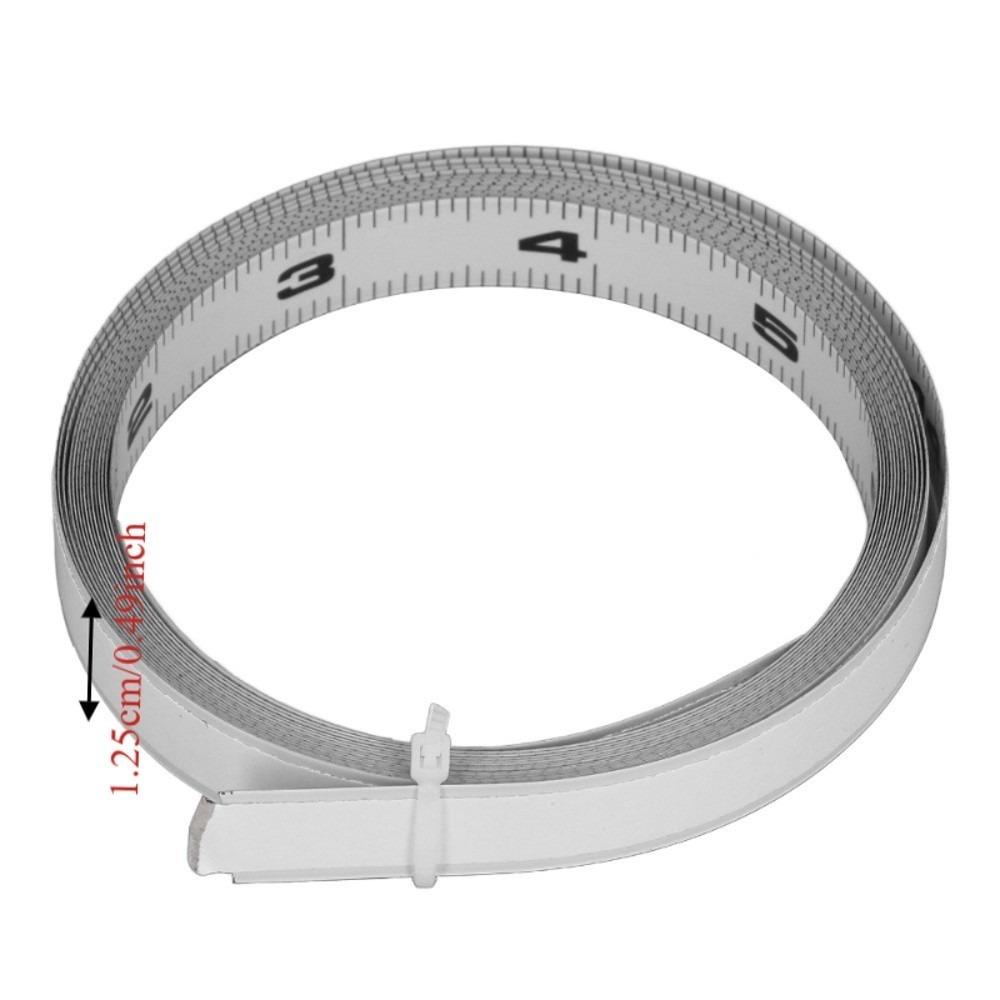 Convenient Carbon Steel Self Adhesive Measuring Tape 12FT 144 Inch White Workbench Ruler 0.5in Width Adhesive Scale Furniture
