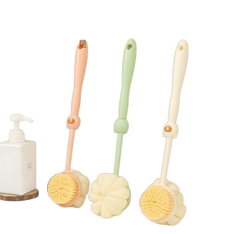 2-in-1 Long Handle Back Scrubber with Soft Bristles & Bath Ball