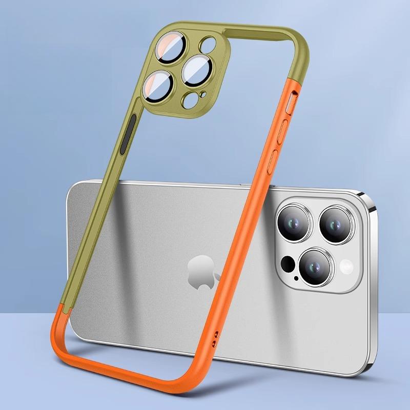 Suitable for IPhone15, Phone Case 14, Pro Max, Spliced Color, Pure Frame, No Back Panel, Apple 13 Heat Dissipation Protective Case