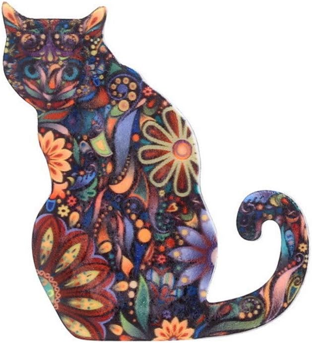 

Acrylic Cat Brooch Pins Cute Animal Pattern Attractive And Charming Novel