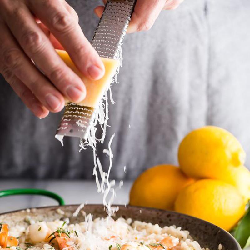 Lemon Zester & Cheese Grater - Parmesan Cheese, Lime, Ginger, Garlic, Chocolate, Vegetables & Fruits - Kitchen Tools