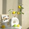 Artificial Lemons Branches 9 Head Faux Lemon Fruits with Stem Realistic Lifelike Fake Greenery Tree Branch with Flowers Leaves