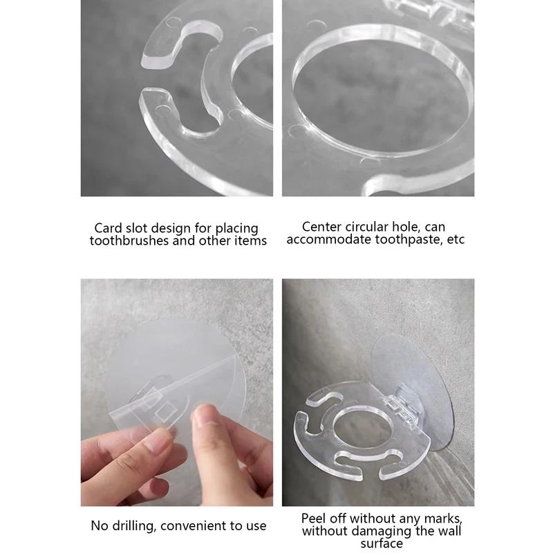 1/4Pcs Home Toothbrush Holder Rack Durable Material Reusable Carrying Holder Suitable For Bathroom Decoration