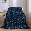 Marineblau Goldrand Stern Flanell Decke Warm Weich Halloween Weihnachten Sofa Warm Gemütlich Dekorative Deko Geschenk Für Alle Jahreszeiten