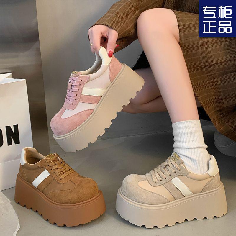 

Height-increasing board shoes spring and summer new thick-soled wear-resistant sports and leisure shoes versatile little white shoes women s shoes 35 хакі