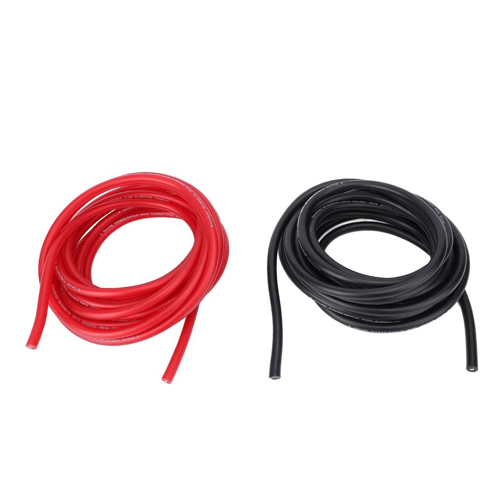 8AWG 20ft Wire Stable Signal Efficient Transfer Copper Clad Aluminum Power Ground Cable with 100A Fuse Box for Car RV