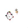 Lovely Astronaut Penguin Wooden Wall Clock Decorative Sculpture for Bedroom And Table Centerpiece
