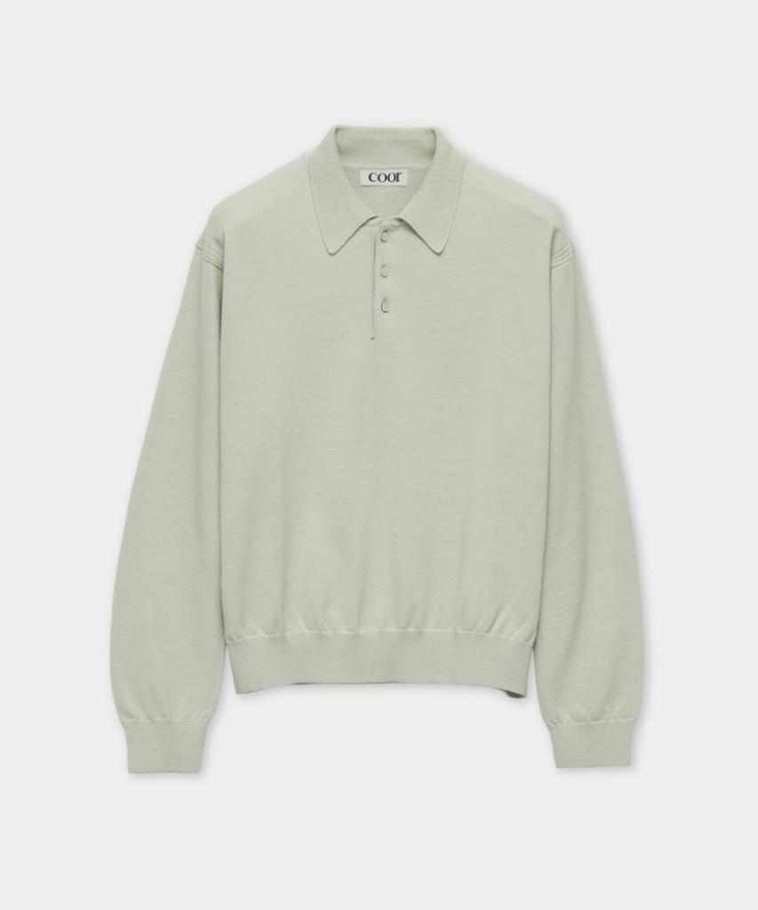 Kueo Extra Fine Merino Wool Collar Knit (Grayce Dusty Green)