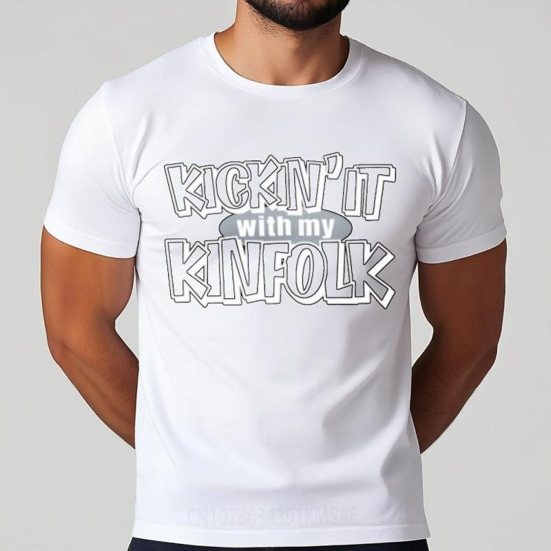 Rock Teeshirts Boys Crew Neck Tshirt Black Kickin It With My Kinfolk Retro Teeshirt Summer Tshirt Oversized Tshirt Unisexs Top
