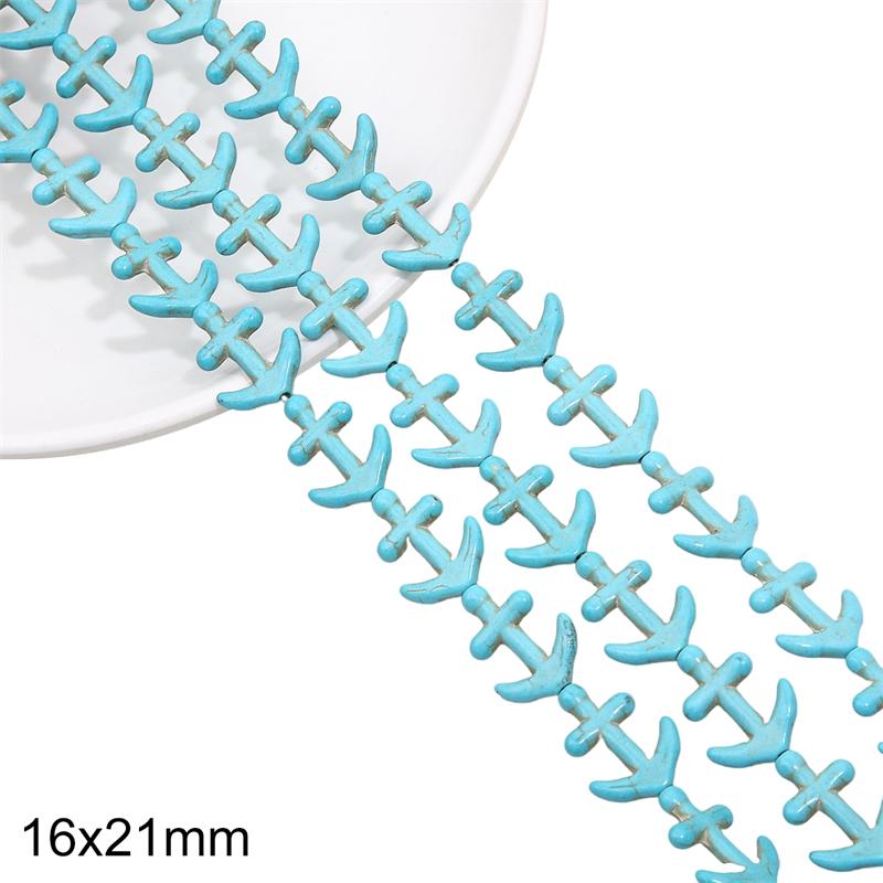 1 Strand 38CM Blue Turquoises Stone Chain Charm Beads Chain DIY Bracelet Necklace Jewelry Making