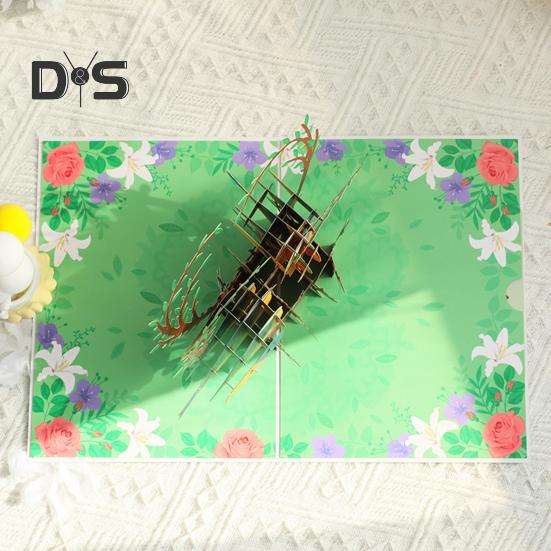 Hummingbird Birthday Card Handmade Pop-Up Bird Flower Card 3D Mother's Day Anniversary Valentine's Day Greeting Card for Women