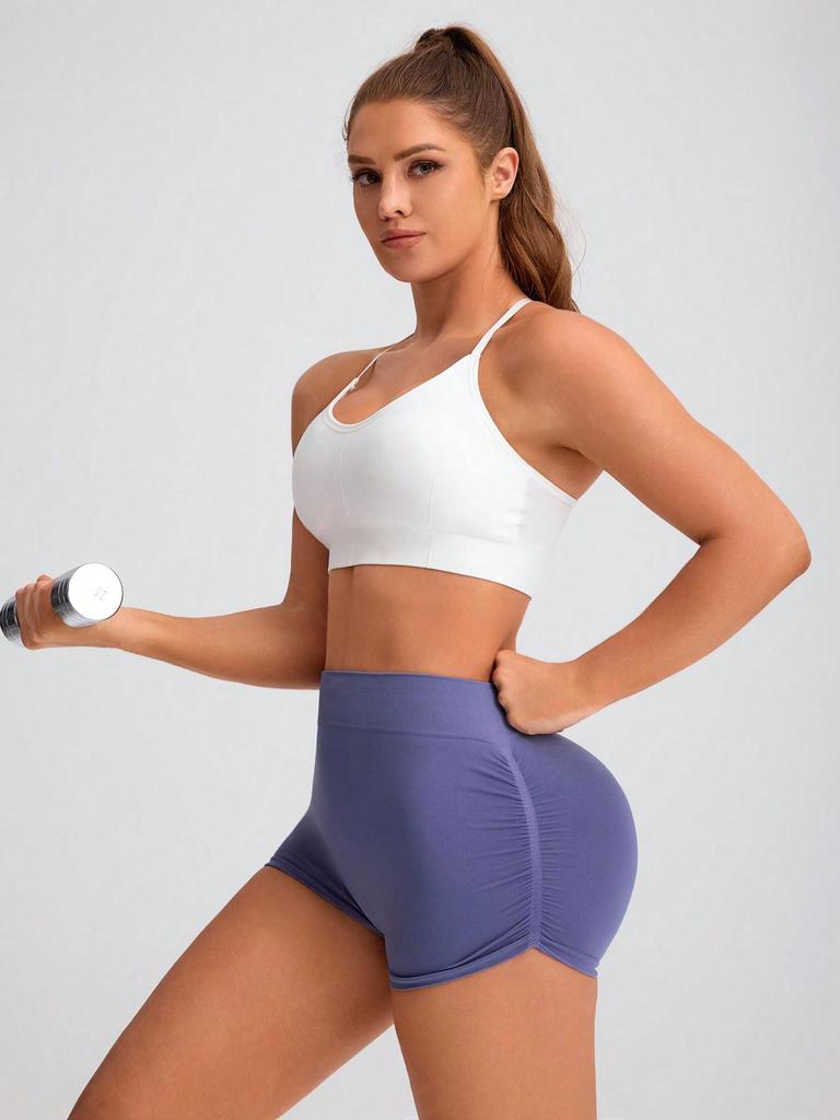 Women's High-Waist Seamless Yoga Shorts: Quick-Dry, Moisture-Wicking, Elastic Fitness & Running Shorts