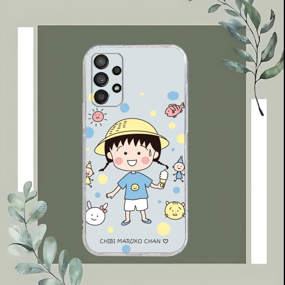 Cartoon Chibi Maruko Chan Phone Case For Samsung Galaxy A52 A12 A51 S21 Edge S22ULTRA S23 S20LITE Plus Ultra Transparent Cover