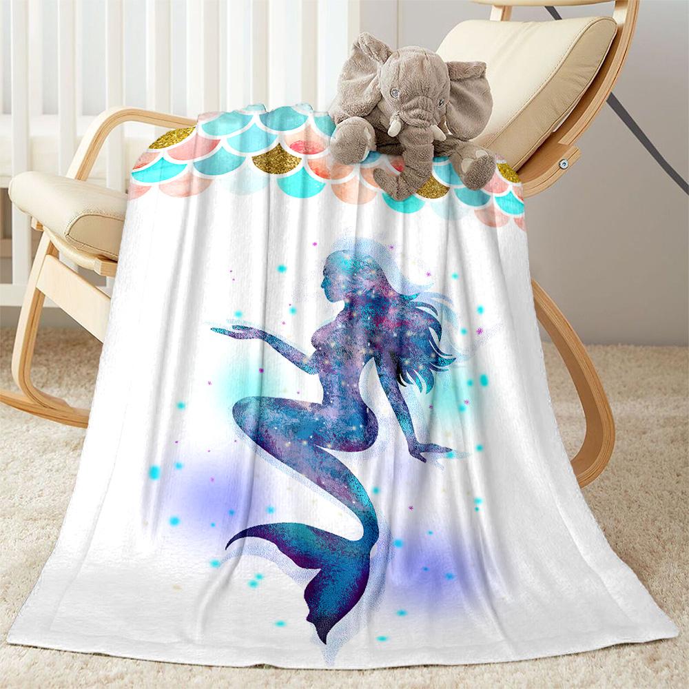 Mermaid Watercolor Fantasy Art Blankets are suitable for living rooms, bedrooms, camping, and other places, making them an ideal choice for gifts.