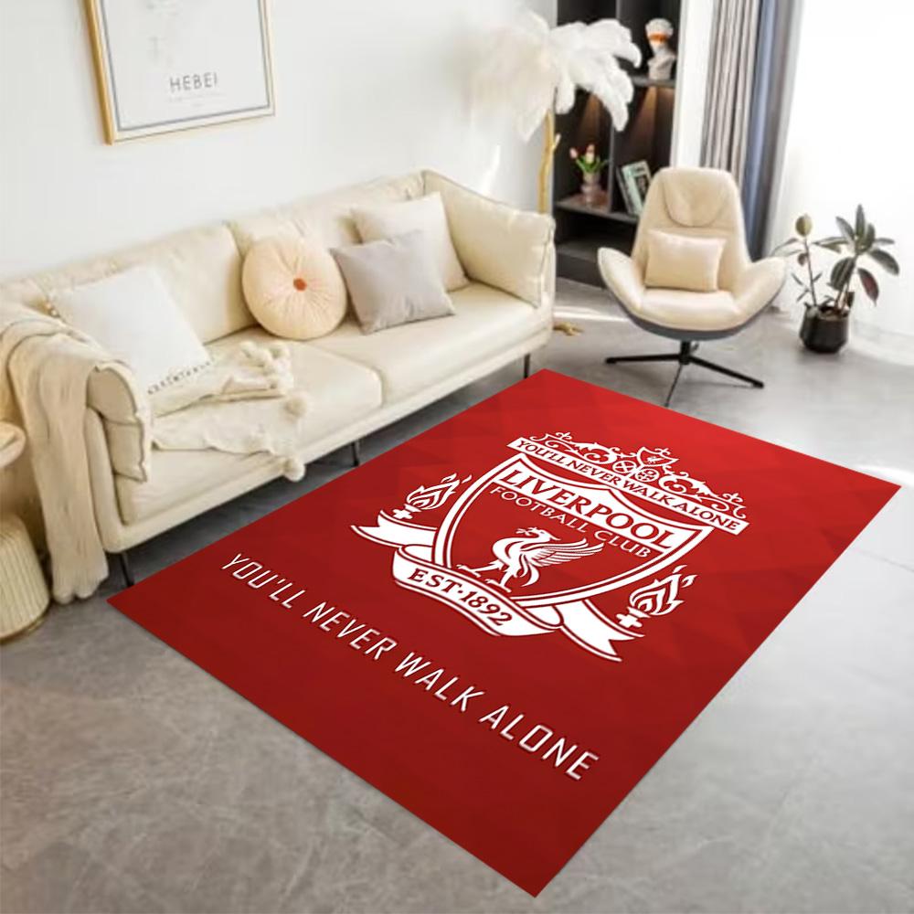 Liverpool Fc Crest Area Rug Perfect for Entryway Balcony Bedrooms Outdoor Anti-slip Rug Decorate Offices Birthday/Christmas Gift