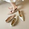 Weiwei girl 638-6 spitze Strass-Einzelschuhe Damen Französisches Temperament Flacher Mund Wort mit Mary Jane Schuhen Ballerinas