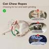 Cat Chew Rope Cotton Rope Cat Chew Toy Safe Teeth Cleaning Toy Interactive Kitten Nip Toy for Hunting Instinct Stimulation Boredom Relief