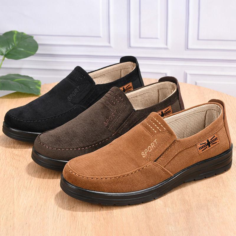 Spring and Autumn Old North Cloth Shoes Men's Versatile Soft-soled Cloth Shoes One Pedal Breathable Polyurethane Middle-aged and Elderly Dad Shoes