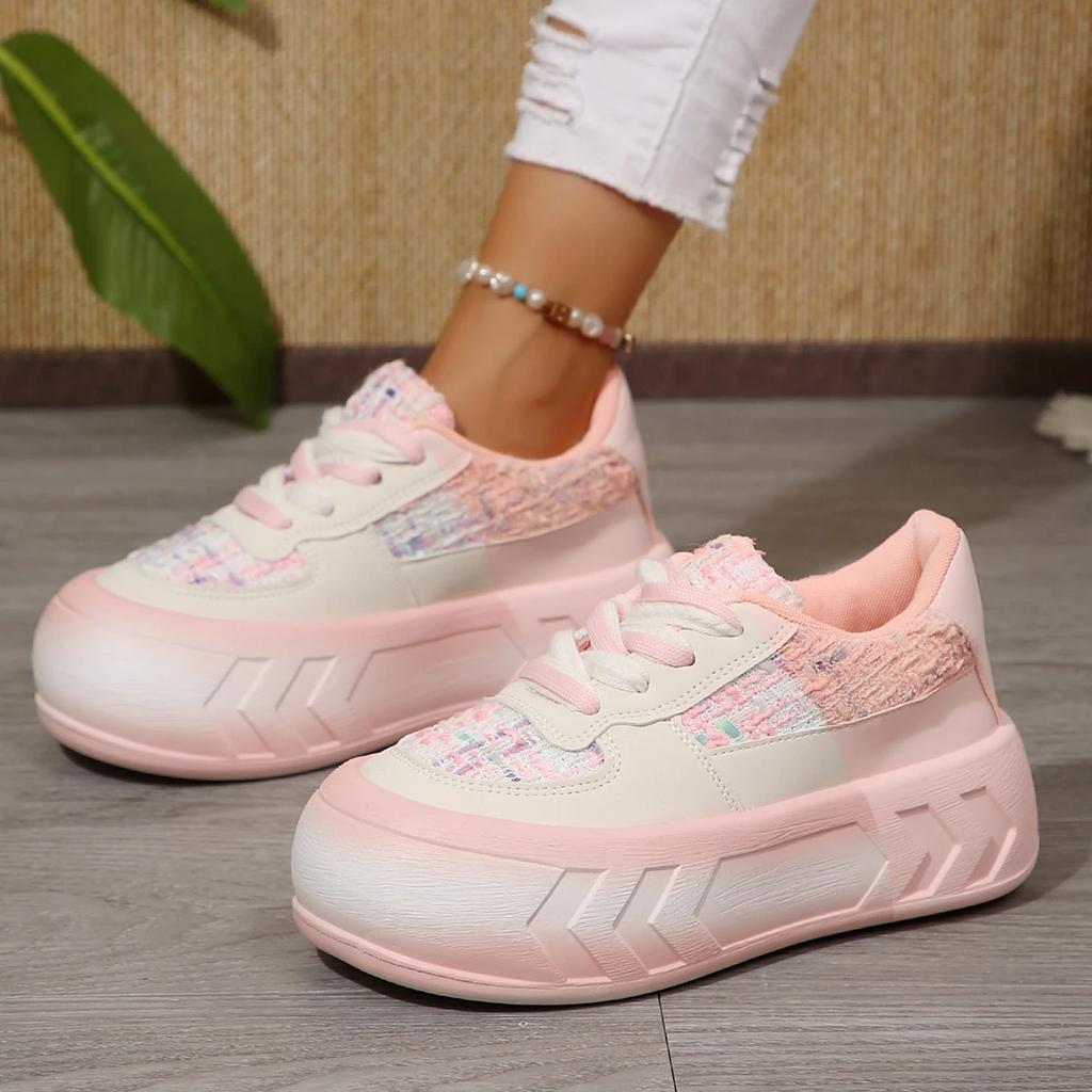 2024 New Women Trend Lace-up Outdoor Antiskid Platform Shoes Women Anti-slip Comfortable Sneakers Zapatos De Mujer