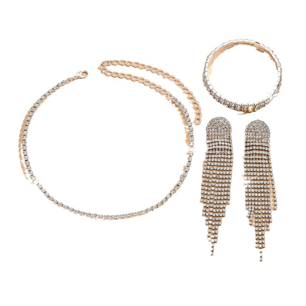Bridal Accessories Set Fashion Necklace Earrings Bracelet Ladies Three-Piece Elegant Evening Dress Accessories Wedding Accessories