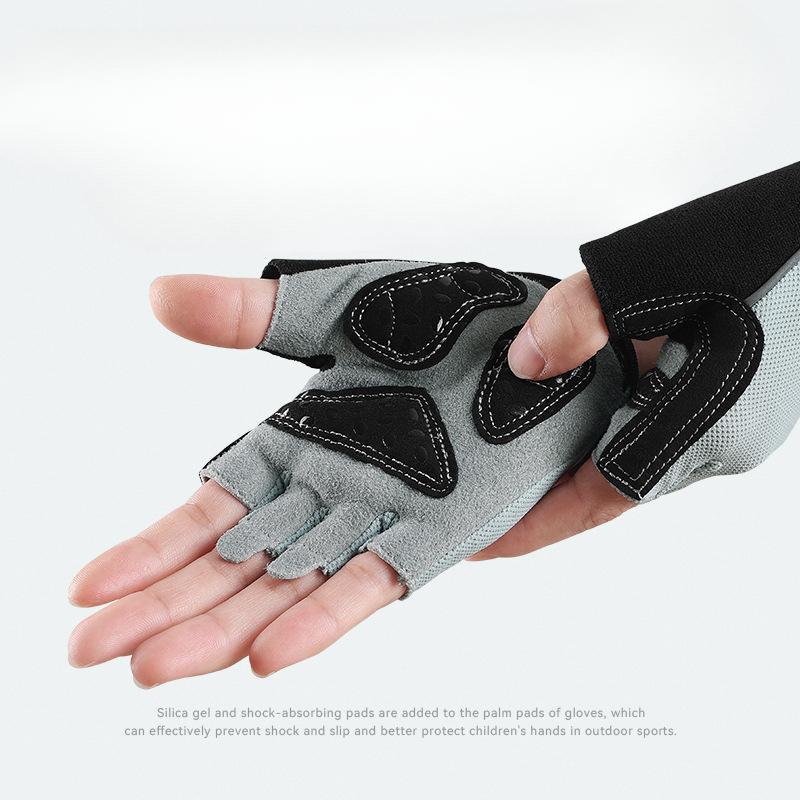 Children's Half finger Cycling Gloves  Non Slip Wear Resistant Outdoor Balance Bike Bicycle Wheel Skating, Climbing Horizontal Bar Sports Gloves
