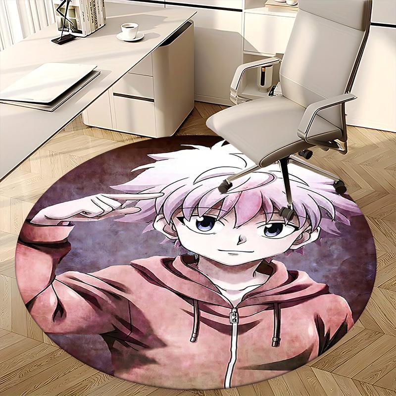 1pc Anime Character Round Carpet  Office Chair Mat, NonSlip Rug for Home Decor, Seasonal Gift, Suitable for Office, Living Room