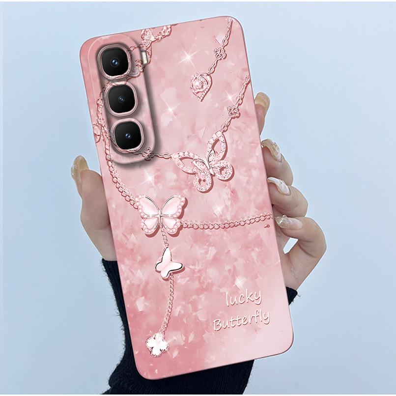 For Infinix Hot 60 Pro Plus Case Fashion Simplicity Flower Liquid Silicone Camera Protection Cover For Infinix Hot 60 Pro+ Capa