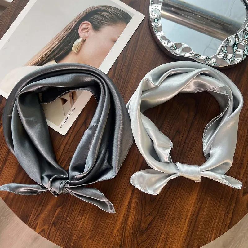 Y2K Punk Style Bandana Scarf Bling Bling Silver Fashion Headband for Women Girls Square Head Scarf  Hair Accessories