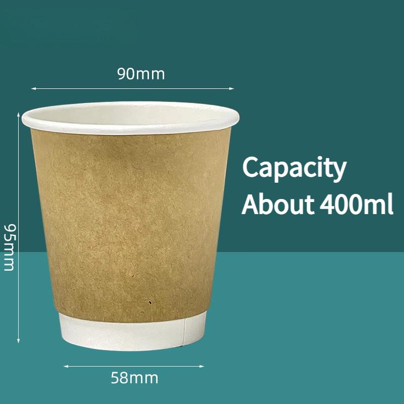 Disposable Coffee Cups Insulation Double-Layer European Style Simplicity Paper Cup with Lid Hollow Insulated Milk Tea Cup Family Party Coffee Shop Use