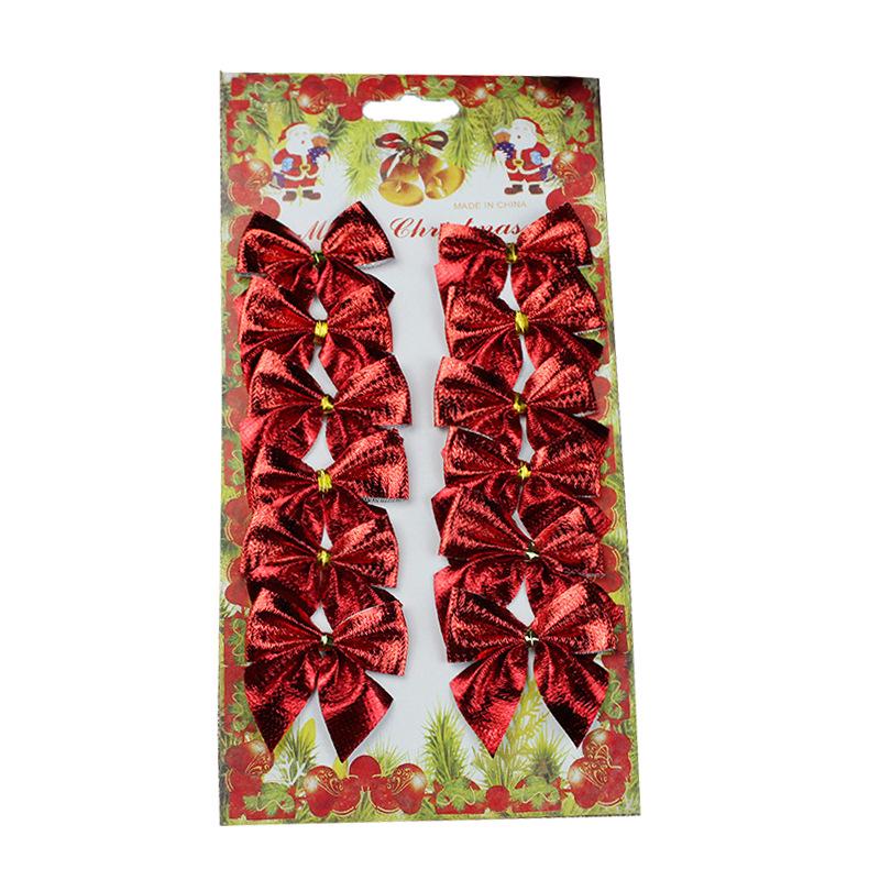 Christmas Tree Small Flocked Bows - 5.5CM - Pack of 12 Holiday Decorations