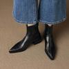 Krazing Pot Microfiber Pointed Toe Thick Heels Chelsea Boots Size 42 Zip Beauty Lady Women Stretch Ankle Boots