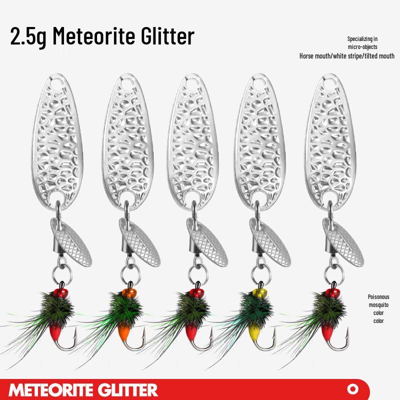 Meteorite Stone Micro Lure: Spinning Sunflower Seed Sequin Hook for Fly Fishing, Rigged for Mandarin Fish with White Stripes