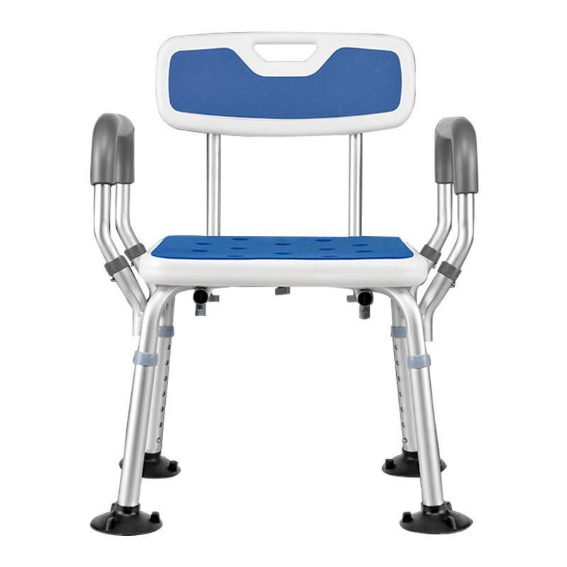 Anti Rust Aluminum Alloy Shower Chair Portable Height Adjustable Shower Chair Bathroom Waterproof Shower Stool