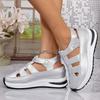 Baotou Perforated Large-sized Sponge Cake Thick-soled Velcro Shoes