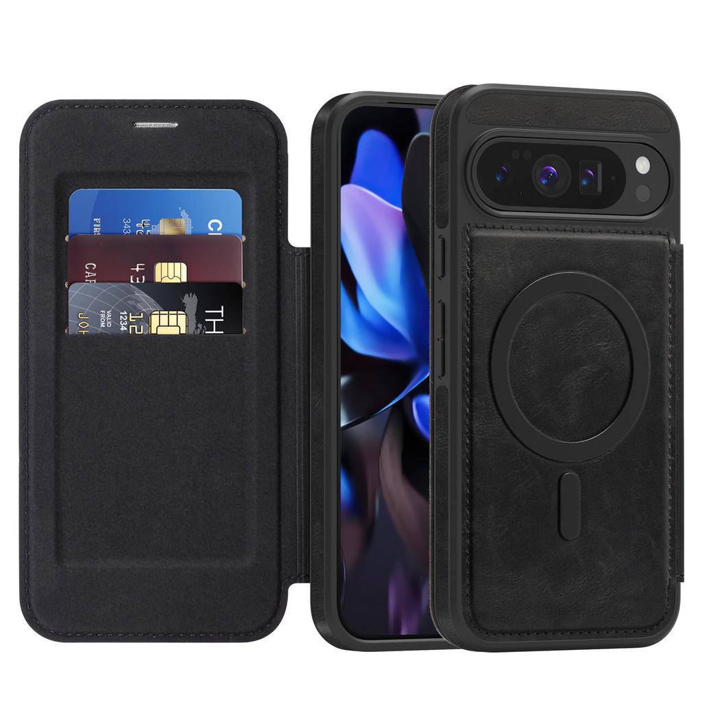 For Google Pixel 10 Pro Xl 9a 9proXl 8 Pro Card Holder Flip Magnetic Wireless Charging Business Retro Phone Case Leather Cover