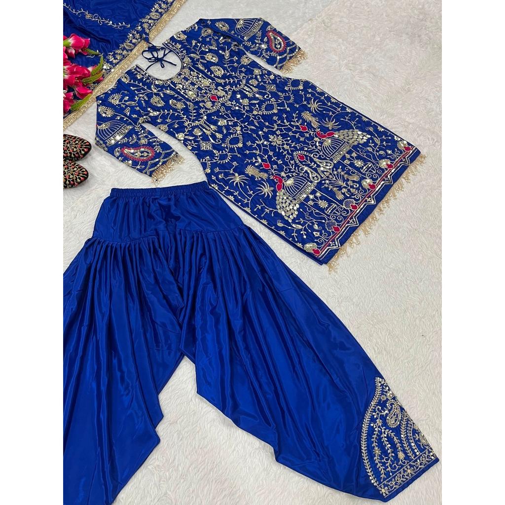 Pantaloni Dhoti Paksiatni Indiani Salwar Suit Abbigliamento da Matrimonio Bollywood Salwar Kameez