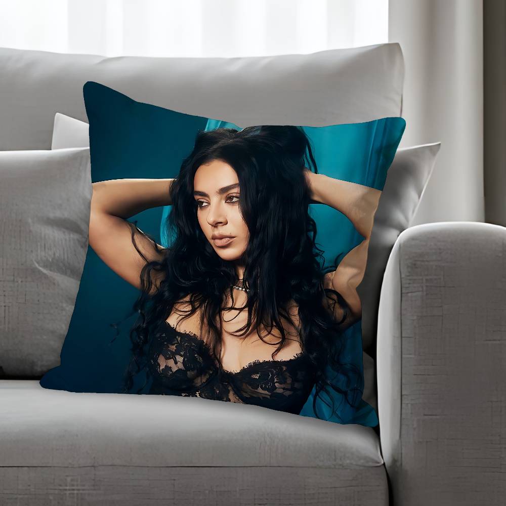 CCharli XXcx Singer Various Sizes Square Pillow Case For Car Home Bedchamber Decor Custom Valentine Gift