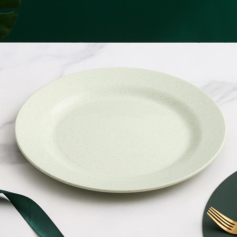 Inyahome Lightweight Wheat Straw Plates Degradable Unbreakable Dinner Dishwasher & Microwave Safe BPA Free Pates Food Trays