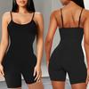 Kvinner Romper Ermeløs Spaghetti Stropp Lavt snitt Skinny Elastisk Hurtigtørkende over knelengde Ensfarget kvinneklær