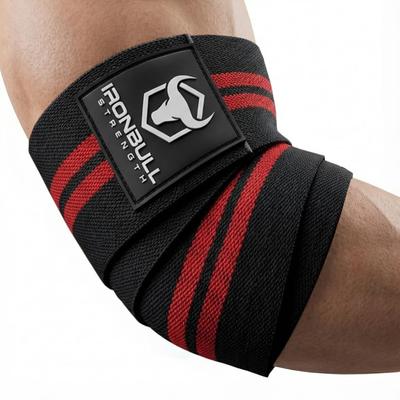 IRON BULL Classic Elbow Wrap (Black/Red)
