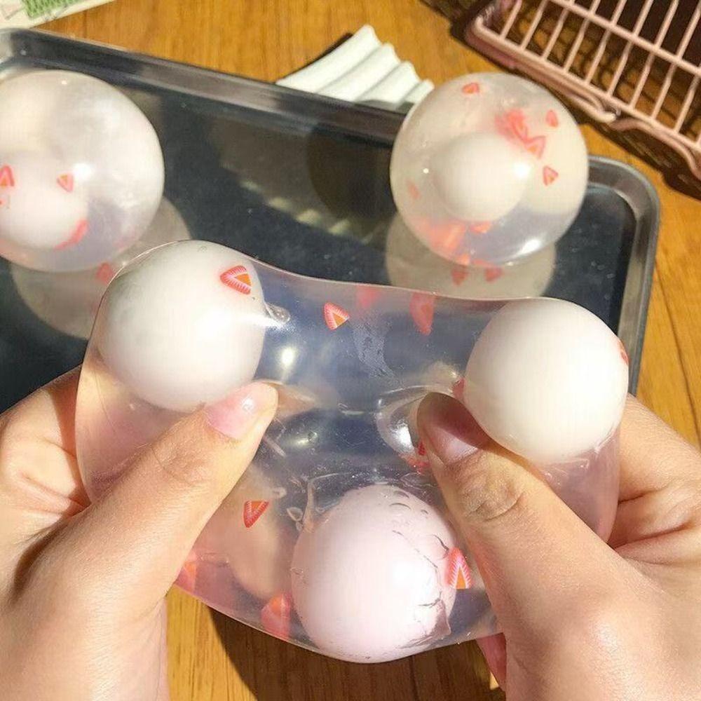 Crispy Tangyuan Pinch Toy Simulation Glutinous Rice Balls Soft Jelly Squeeze Stress Relief Sensory Fidget Toys For All Ages