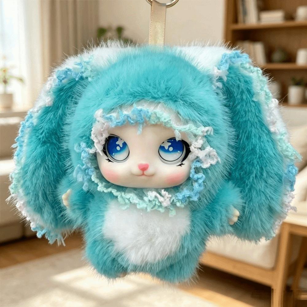 Ornaments Rabbit Plush Keychain Big Ear Car Key Ring Fun Gift Bag Charms Christmas Gift