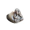 Adjustable Open Ring With Buddha Motif Vintage Style Mens Womens Bohemian Statement Jewelry