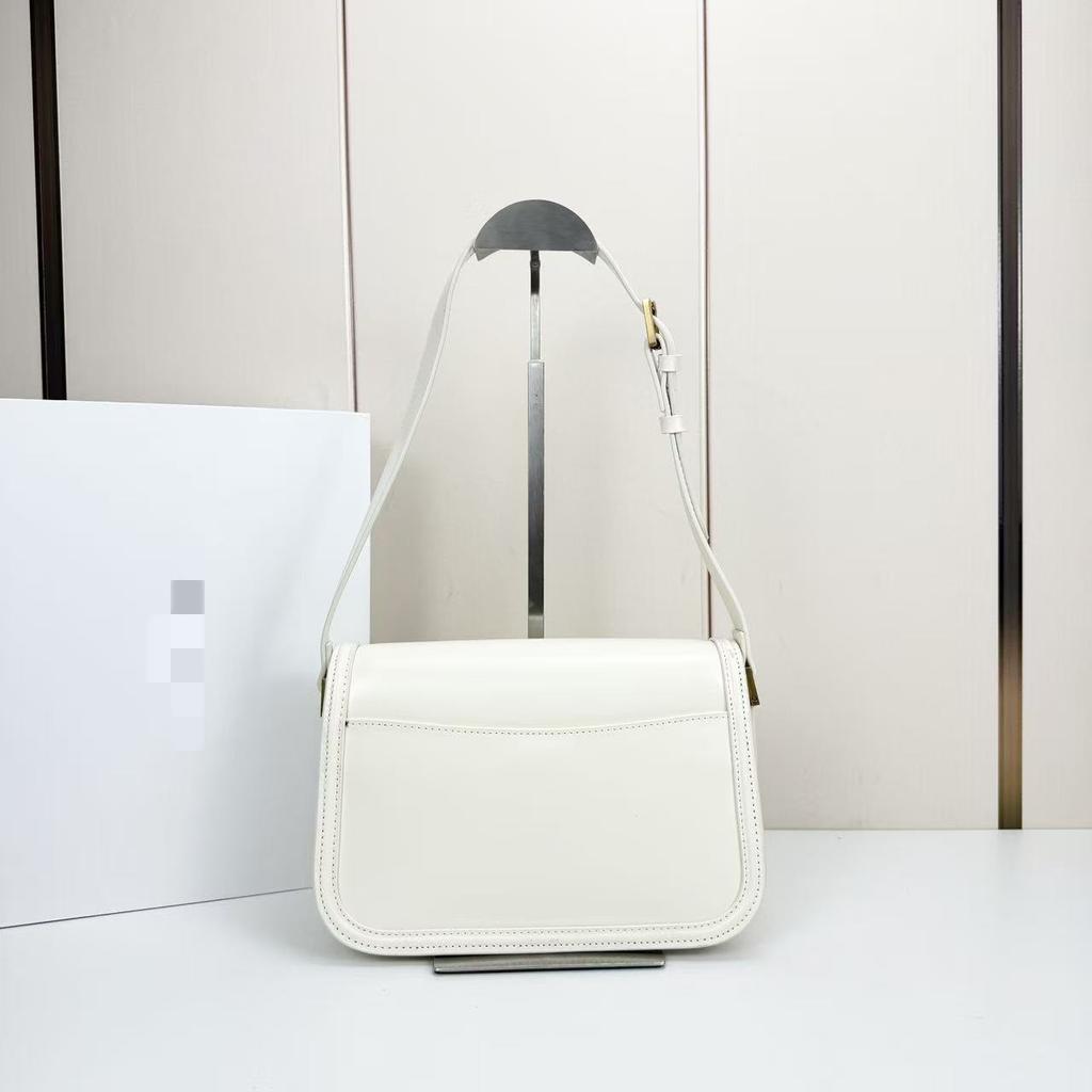 25 new BOX tofu bag single shoulder diagonal span underarm women's bag retro versatile small square bag cowhide women's bag